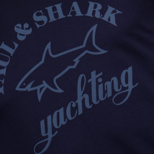 Paul & Shark Mens Navy Tonal Logo Shark Fit S/s T Shirt