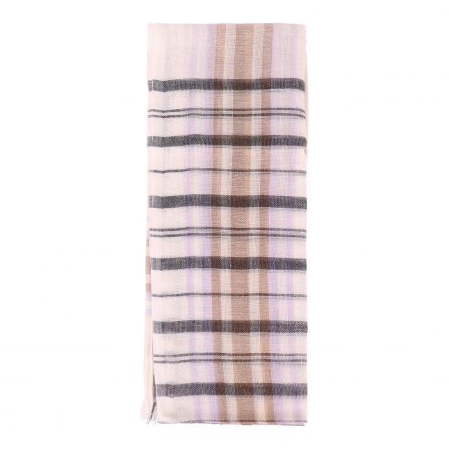 Womens Whisper White Erin Tartan Wrap Scarf