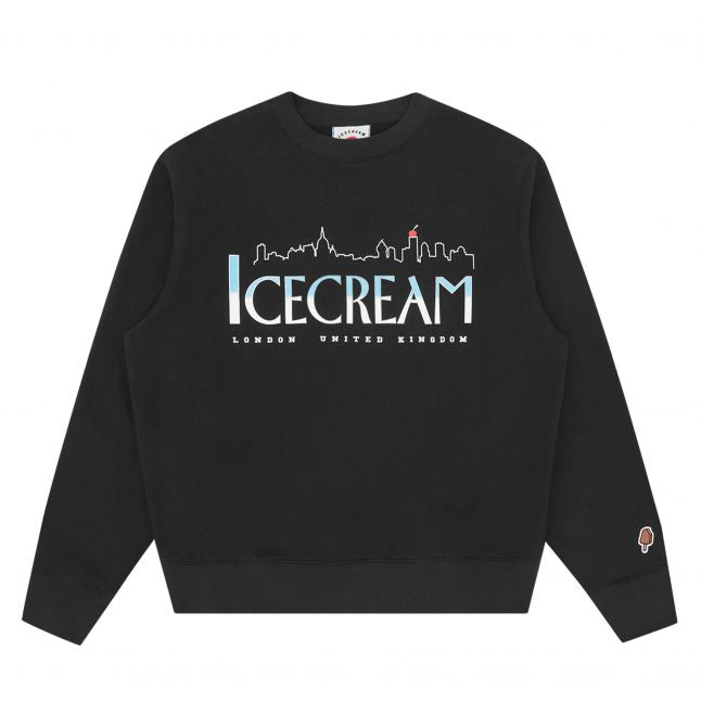 Mens ICECREAM Black Cityscape Sweatshirt S