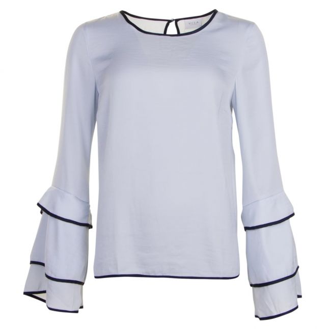 Womens Blue Vifaula Ruffle Top