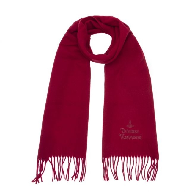 Bordeaux Embroidered Wool Scarf