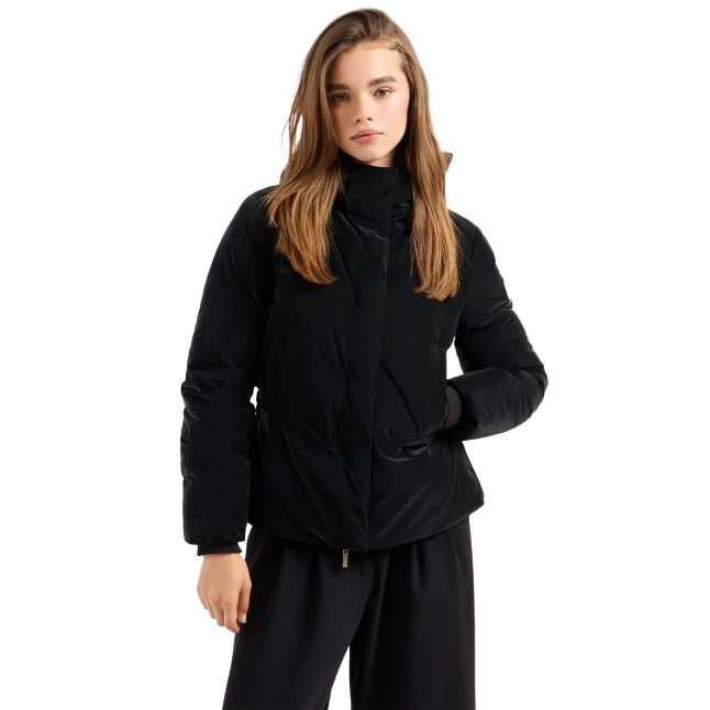 Womens Black Peached Padded Jacket