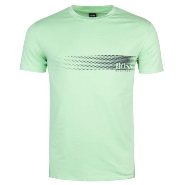 Mens Light Green Chest Logo Beach S/s T Shirt