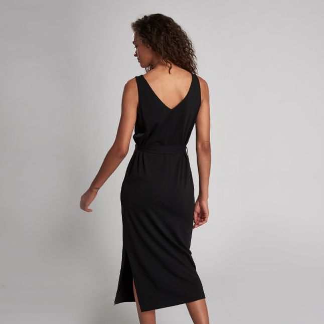 Womens Black Podium Midi Dress