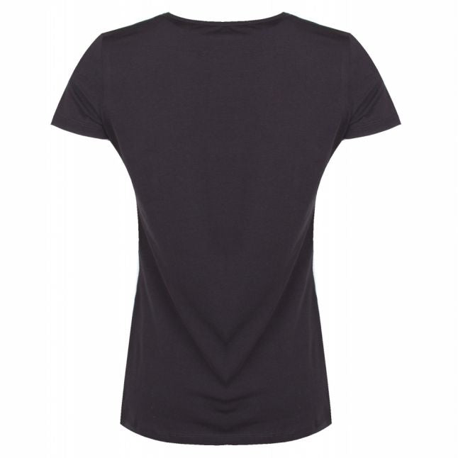 Womens Black Heart Outline S/s T Shirt