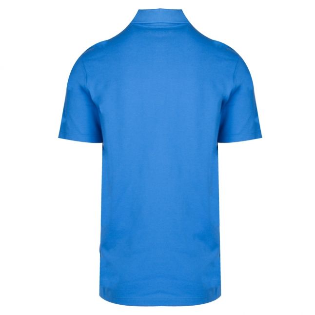 Mens Blue Classic Logo Custom Fit S/s Polo Shirt