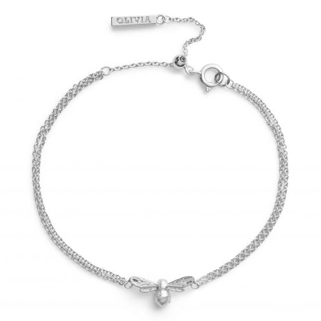 Womens Silver Lucky Bee Bracelet