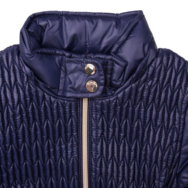 Girls Navy Quilted Coat