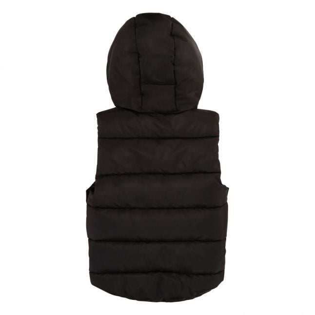 Girls Black Reversible Hooded Gilet