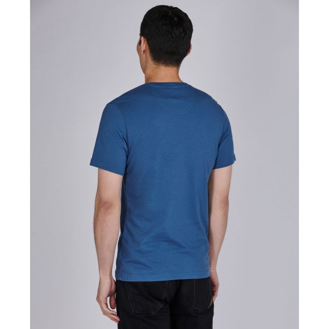 Mens Mid Blue Small Logo S/s T Shirt