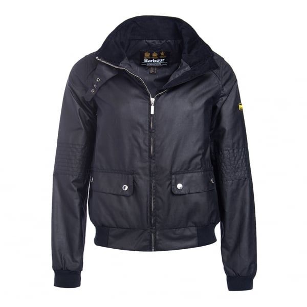 Womens Black Tain Waxed Jacket