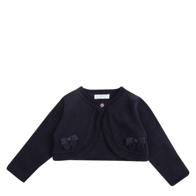 Infant Navy Bow Knitted Cardigan