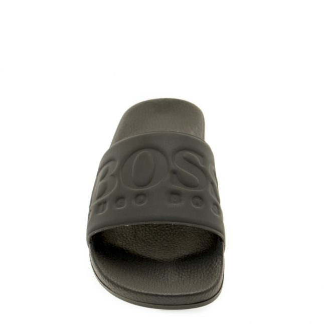 Mens Black Solar Slide Flash Logo Slides