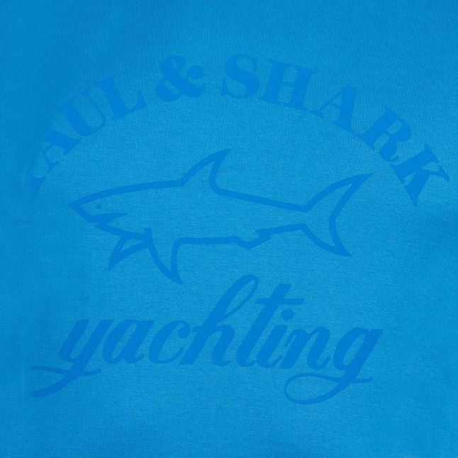 Paul & Shark Mens Blue Tonal Logo Shark Fit S/s Tee Shirt