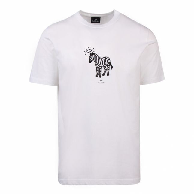 Mens White Halo Zebra S/s T Shirt