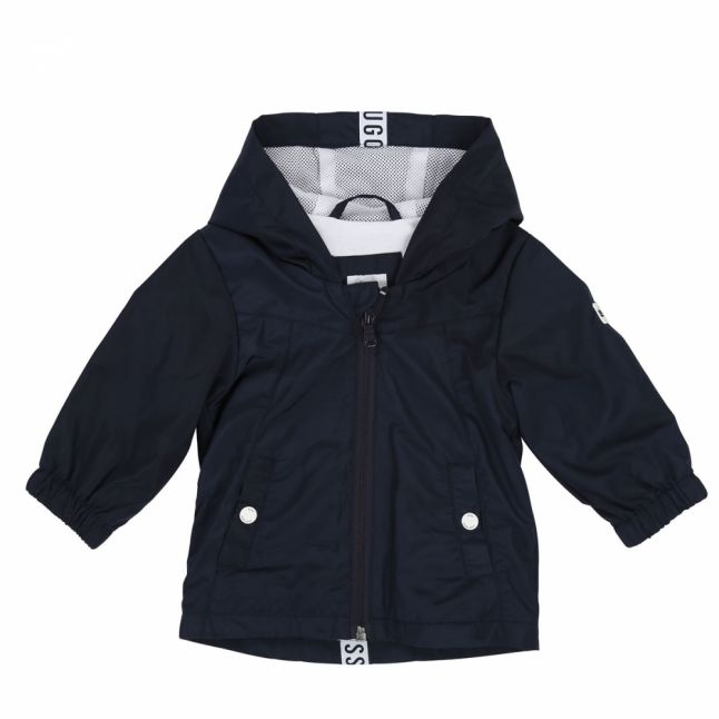 Toddler Navy Logo Tape Hood Windbreaker Jacket