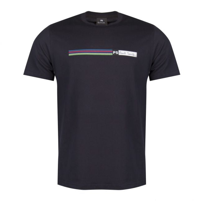 Mens Navy Cycle Stripe S/s T Shirt