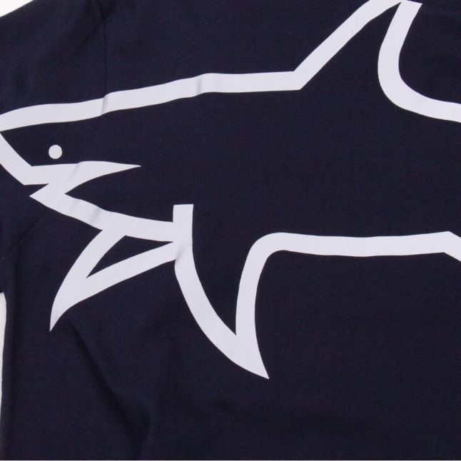 Mens Navy Large Shark S/s T Shirt