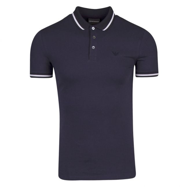 Mens Blue Bold Cuff S/s Polo Shirt