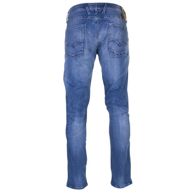 Mens Blue Wash Anbass Hyperflex Slim Fit Jeans