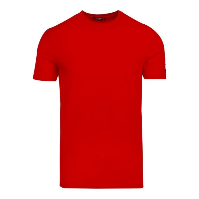 Mens Red Square Arm Logo S/s T Shirt