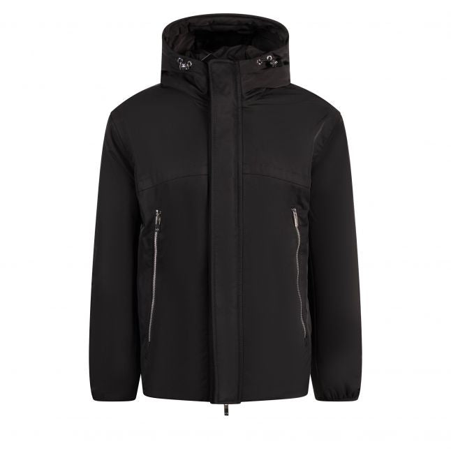 Mens Black Padded Hood Jacket