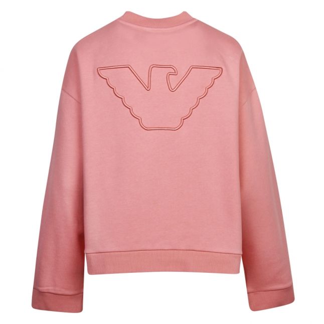 Womens Pink Embroidered Logo Sweat Top