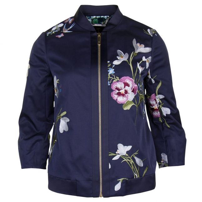 Womens Dark Blue Bloomah Spring Meadow Bomber Jacket