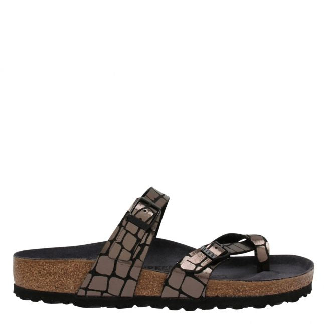 Womens Black Mayari Gator Gleam Sandals