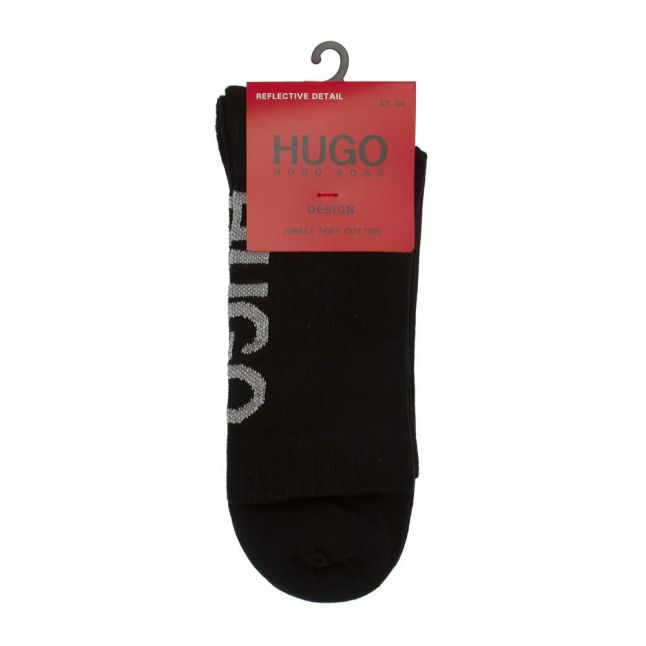 Mens Black QS Rib Reflective Socks