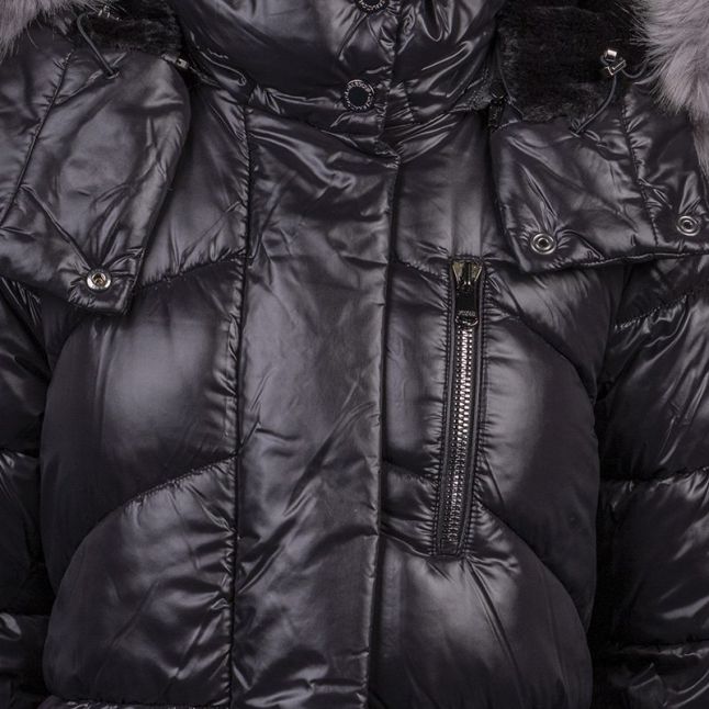 Womens Black PL Mercury Quilted Hooded Coat