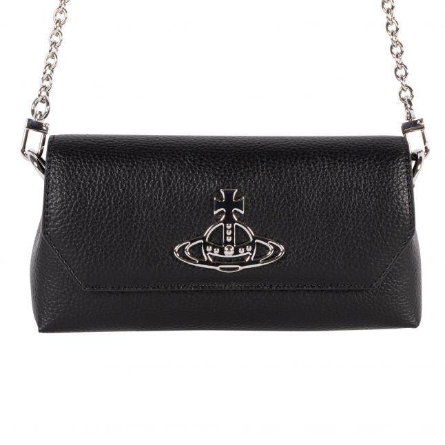 Womens Black Mini Pouch Chain Bag