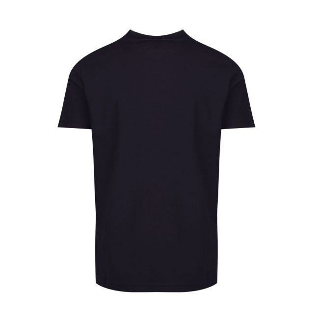 Mens Dark Blue Tee Curved Logo S/s T Shirt