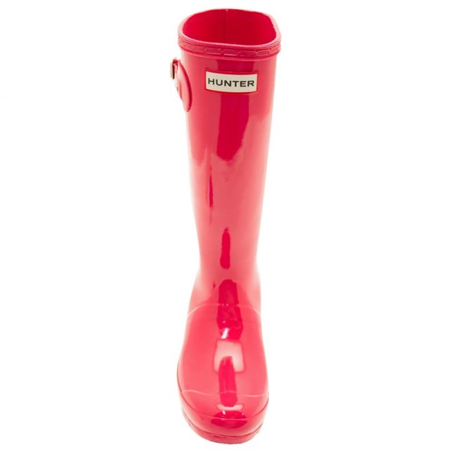 Junior Bright Pink Original Gloss Wellington Boots (12-4)