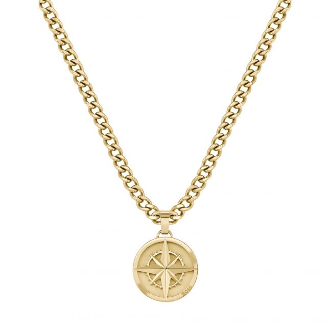 Mens Gold North Coin Necklace