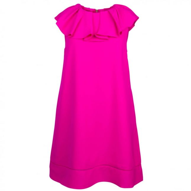 Womes Bright Pink Clarees Ruffle Dress