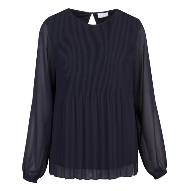 Womens Navy Vitoni Pleated Blouse