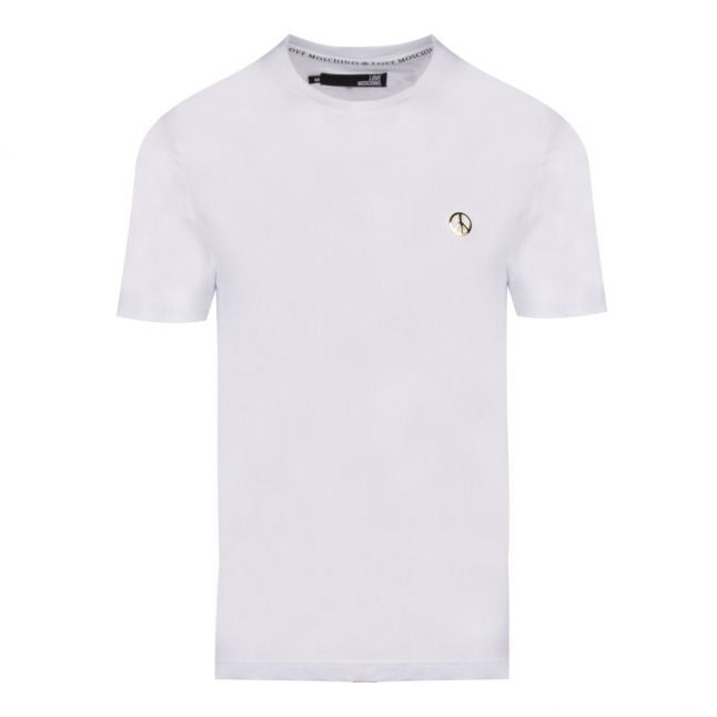 Mens Optical White Small Metal Peace Slim Fit S/s T Shirt