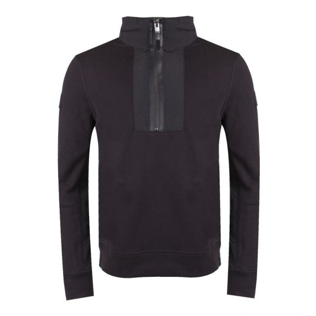 Casual Mens Black Zighter Half Zip Sweat Top