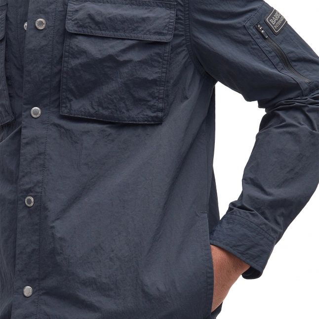 Mens Dark Navy Shutter Nylon Overshirt