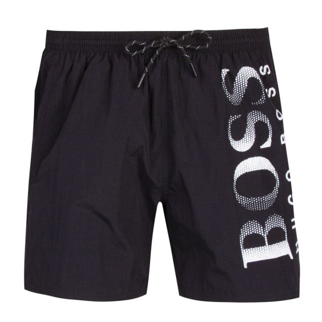 Mens Black Octopus Side Logo Swim Shorts