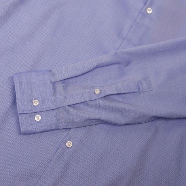 Mens Blue Kenno Textured Slim Fit L/s Shirt