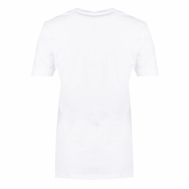 Womens Bright White Institutional Woven Box S/s T Shirt