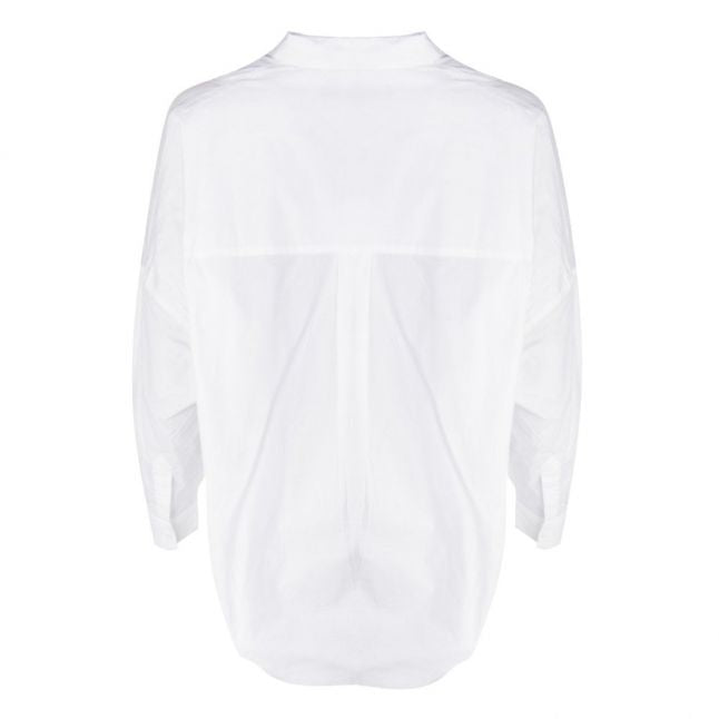 Womens Linen White Rhodes Poplin Blouse