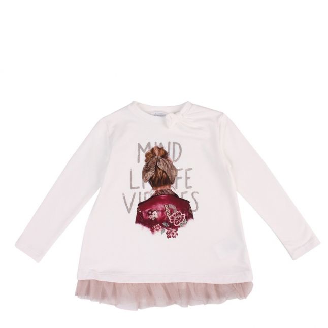 Girls Natural/Ruby Floral Girl L/s T Shirt & Leggings Set