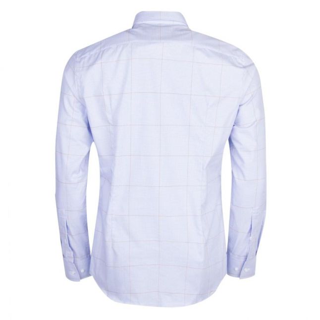 Mens Light Blue Check Kenno Slim Fit L/s Shirt