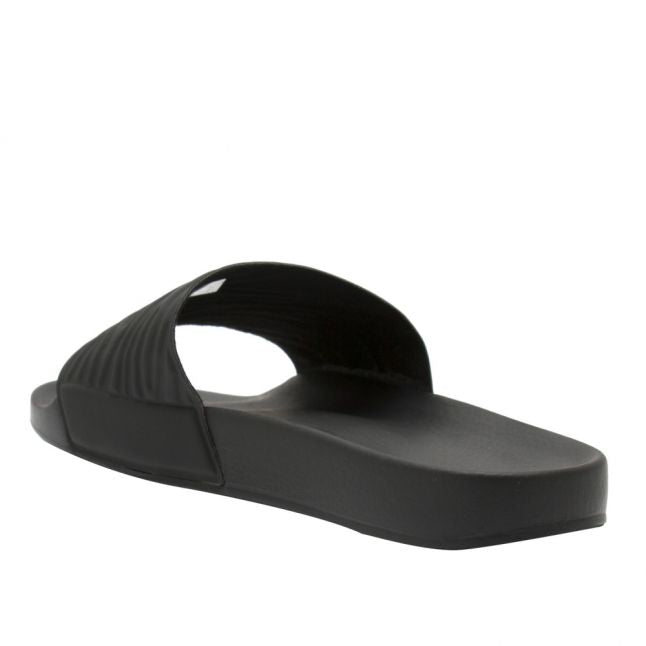 Mens Black Zebra Slides