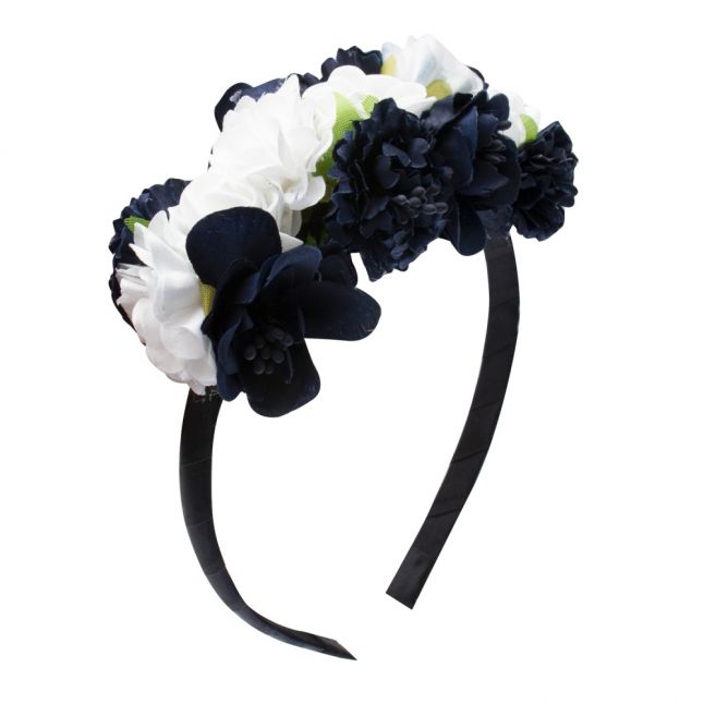 Girls Navy Flowers Headband