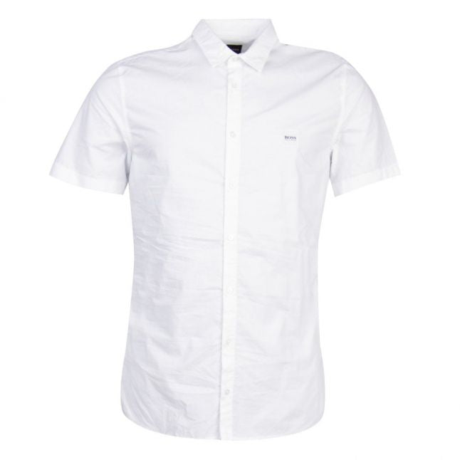 Casual Mens White Magenton-Short S/s Shirt