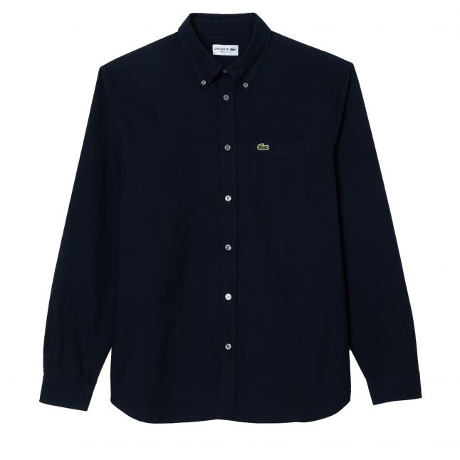 Mens Abysm Navy Oxford Reg Fit L/s Shirt